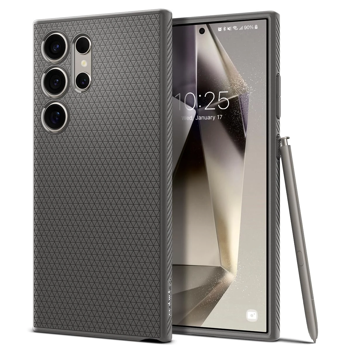 Spigen Liquid Air Case Compatible with Samsung Galaxy S24 Ultra - Marble Grey