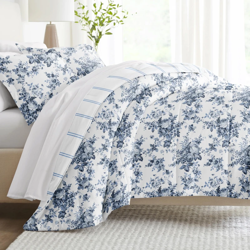 Linen Market Reversible Queen Size Comforter Set (3 Piece) - Bring Luxury Home with Our Soft and Lightweight Down Alternative Comforter King Set - This Includes Your King Comforter and 2 Pillow Shams