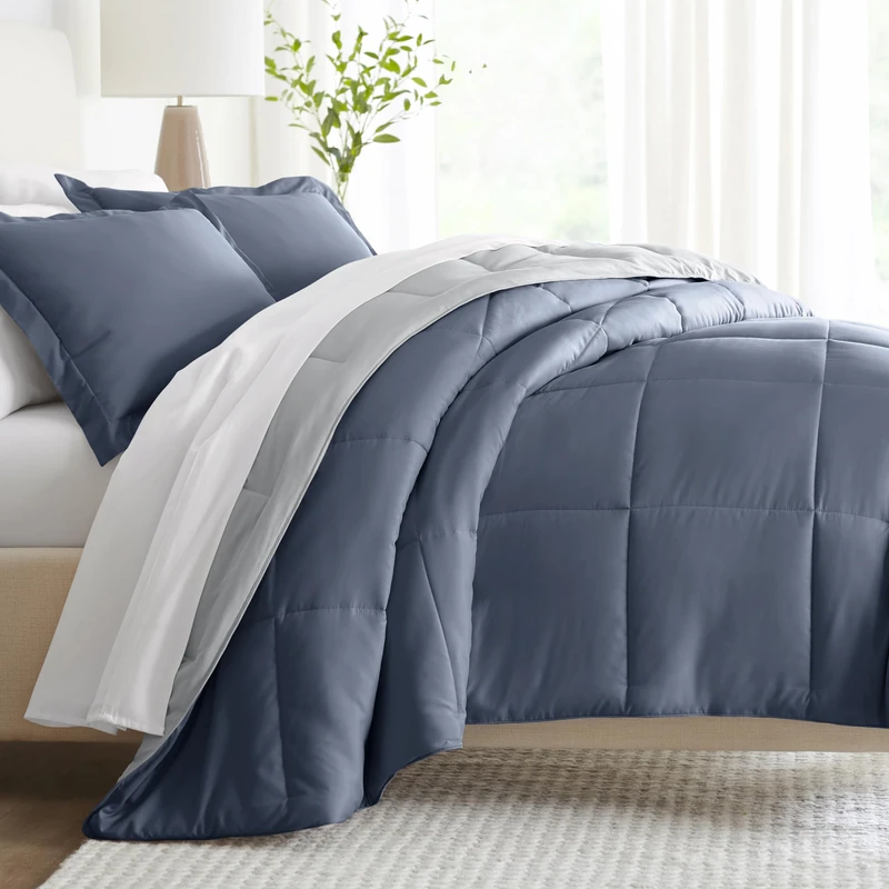 Linen Market Reversible Queen Size Comforter Set (3 Piece) - Soft and Lightweight Down Alternative Comforter Queen Set - This Includes Your Queen Comforter and 2 Pillow Shams
