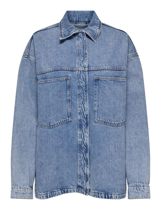 ONLY Women's Onlemmie L/S Shirt DNM Az Noos Denim Shirt, Light Blue (Light Blue Denim), XL