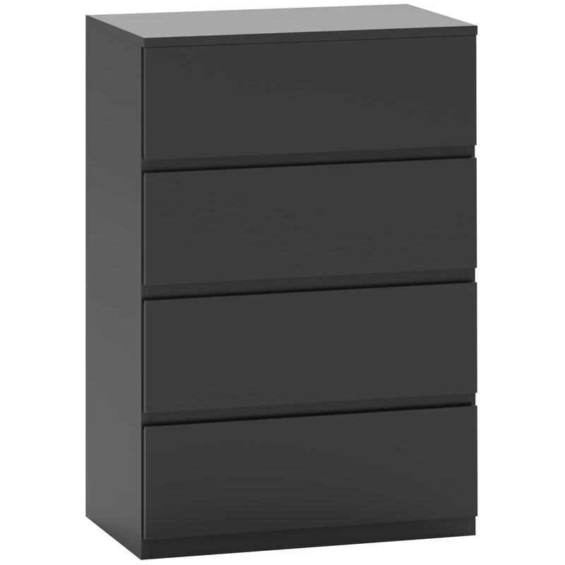 HOMCOM Chest of Drawers, 4 Drawers Storage Cabinet Floor Tower Cupboard for Bedroom Living Room, Black