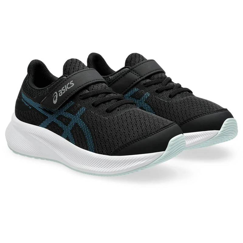 ASICS Boys Patriot 13 Ps Sneaker, Black Teal Blue, 2 UK