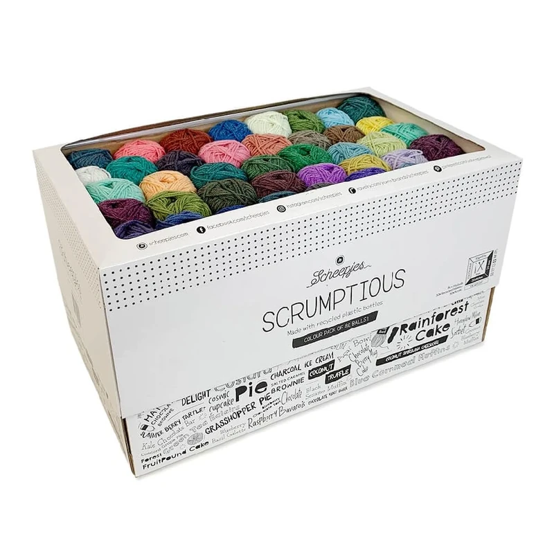Scheepjes Scrumptious Colour Pack: Dive into Creativity with 80 Mini Balls, 30g Each, Bursting with Inspiring Shades