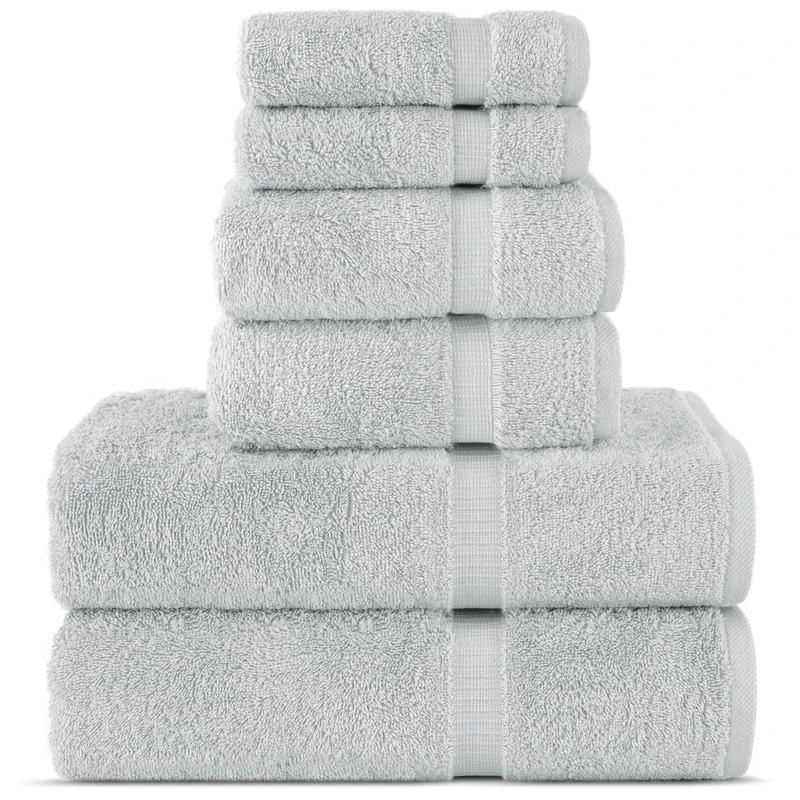 Chakir Turkish Linens |Hotel & Spa Quality 100% Cotton Premium Turkish Towels | Soft & Absorbent (Silver Gray, 6-Piece Towel Sets)