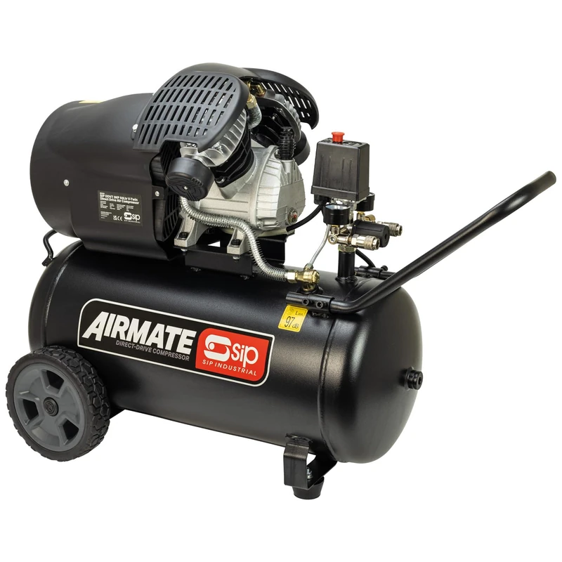 SIP Airmate V-Twin Air Compressor Oil-Lubricated Direct Drive, 230V 50L 3hp 2.2kW 145psi 14CFM