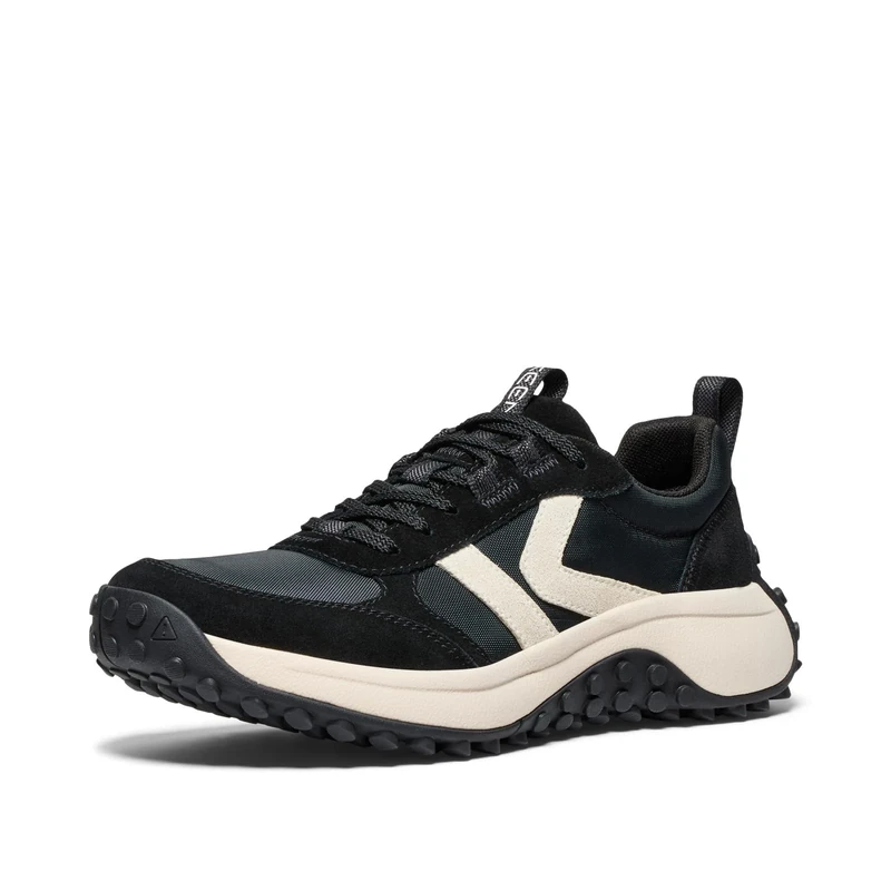 KEEN Women's KS86 Comfortable Durable Retro Style Sneakers, Black/Birch, 4.5