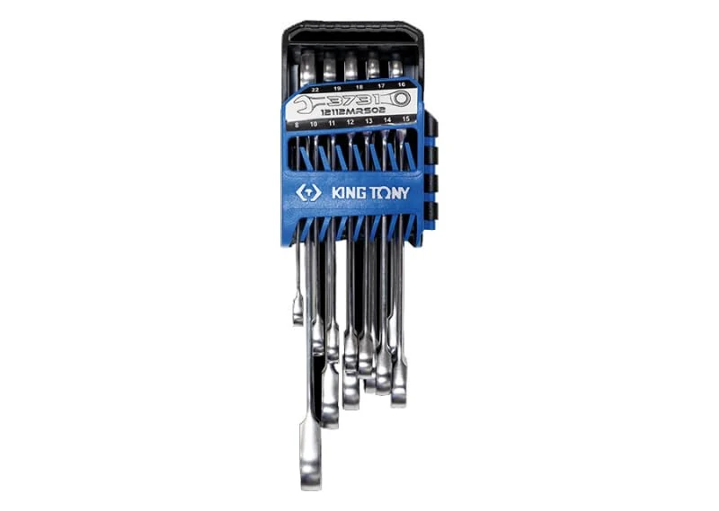 Juego Llaves combinadas con carraca sobre rack - 12 piezas