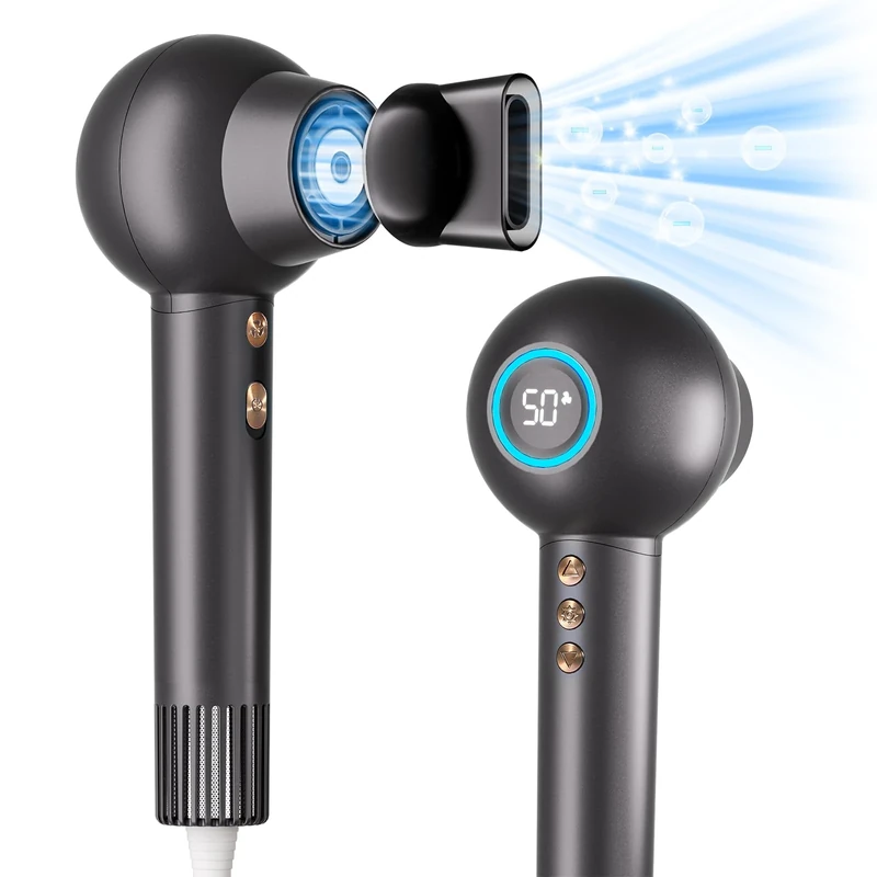 CARER SPARK Ionic Hair Dryer Low Noise Adjustable Wind Speed & Temperature 50-99°C 200 Million Negative Ions 110,000 RPM Fast-Drying Lightweight