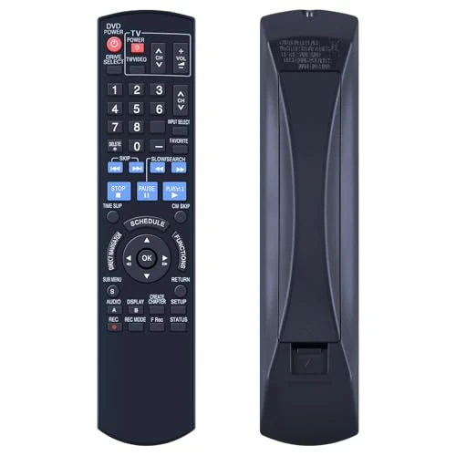 N2QAYB000197 Replacement Remote Control for Panasonic DVD Recorder Compatible with DMR-EA18 DMR-EA18K DMR-EA38 DMR-EA38V DMR-EA38VK DMR-EZ17