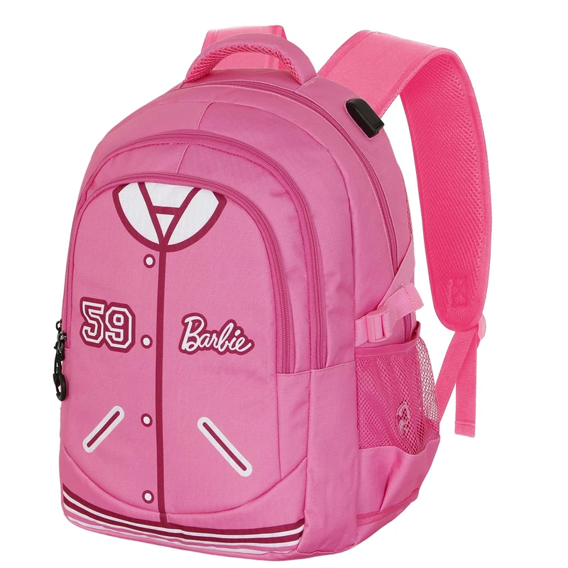 Barbie Varsity-Plus Running Backpack, Pink, 34 x 46 cm, Capacity 32 L