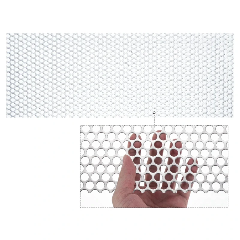 PATIKIL 39.4" x 15.7" 304 Stainless Steel Perforated Sheet, 0.39" Hole 19GA Expanded Metal Mesh Plate Screen Decorative Meshes for Ventilation Grill Smoking