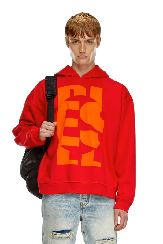 Diesel_S-BOXT-HOOD-CIRCLE FELPA_SWEATSHIRT_Red_XL Große Größen