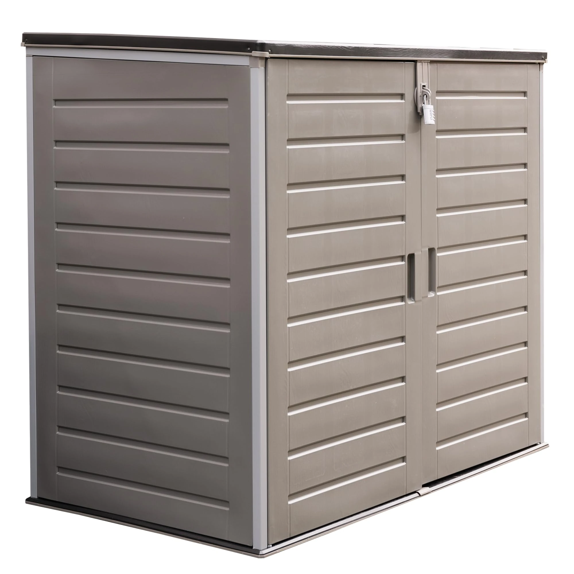 Olsen & Smith 1170L Extra Large XL Outdoor Garden Storage Box with Padlock - Huge Capacity Plastic Shed Wheelie Bin Box Cabinet Cupboard - Ideal for 2x230L Wheelie Bins, Garden Tools, Toys & Much More