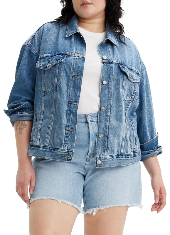 Levi's Women's Plus Size 90s Sherpa Trucker Jacket, TURNING HEADS PLUS, XXL Große Größen