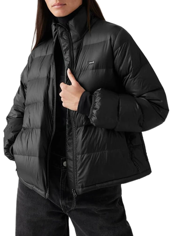 Levi's Women's Packable Puffer Chase Jacket, Caviar, S