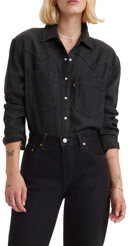 Levi's Women's Teodora Western Shirt, Dark Ages 2, M