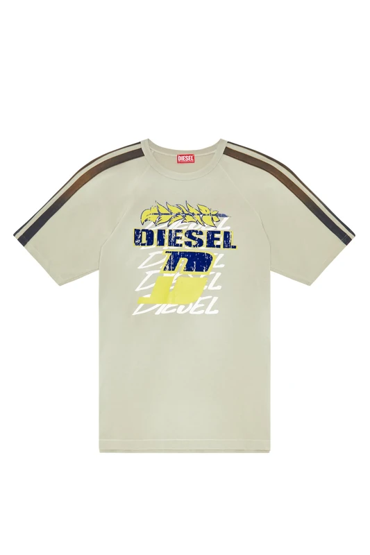 Diesel_T-ROXT-Stripe Maglietta_Shirt_Beige_XXL
