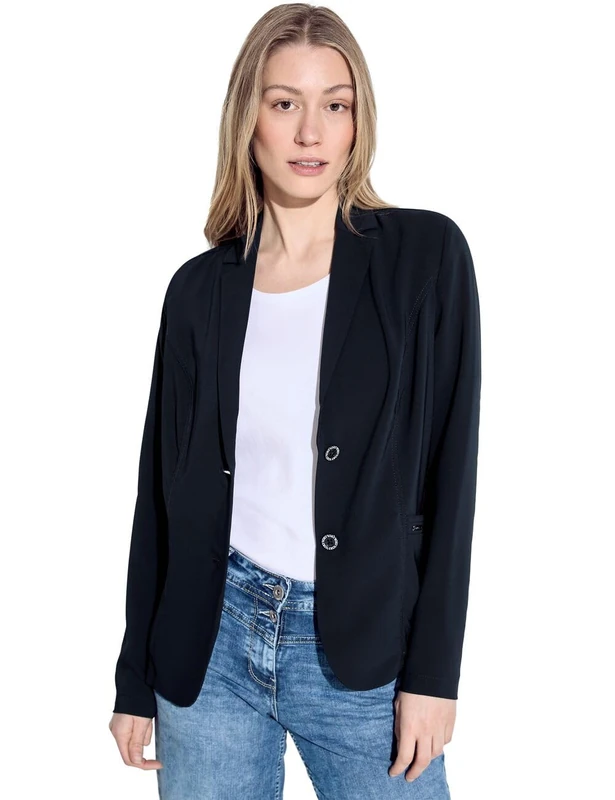 Cecil Women's Blazer Travel Solid, Universal Blue, 10