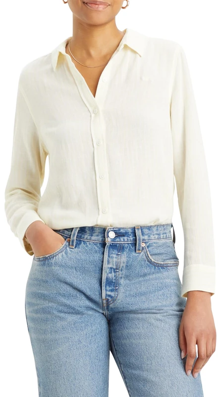 Levi's Women's Classic Fit Shirt, Savannah Stripe Anise Flower, XS