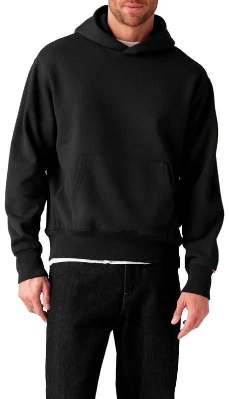 Levi's Men's The Authentic Hoodie, Black Agate Garment Dye F Black Agate, XS