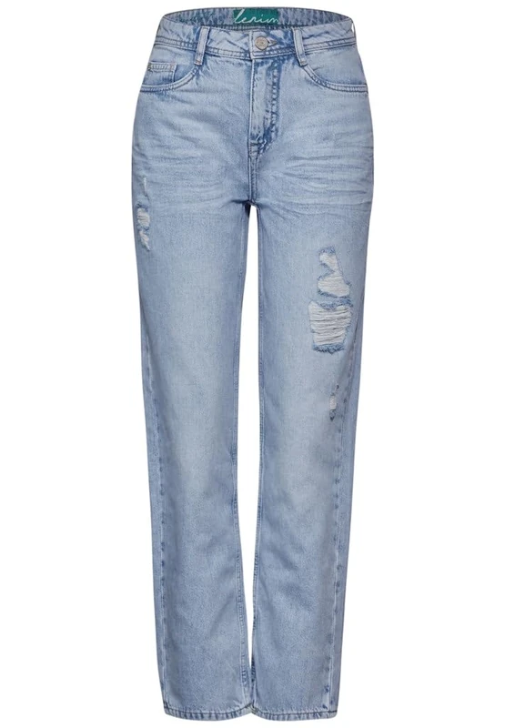 Street One Women's Style Denim Modern Straight, Approx, Light Blue Destroyed, 27W x 28L