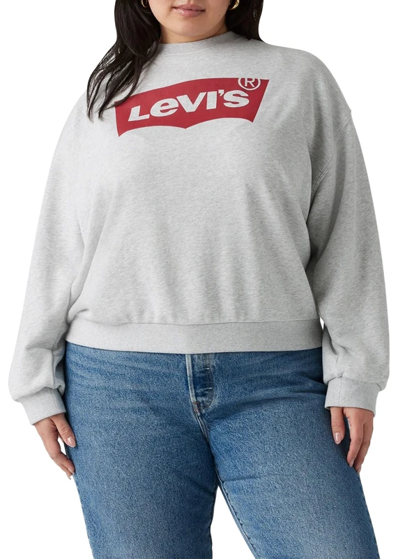 Levi's Women's Pl Gr Everyday Crew Hoodie, Crew Core Batwing Ii Starstruck Heather Grey Starstruck Hetaher Grey, XXL Große Größen