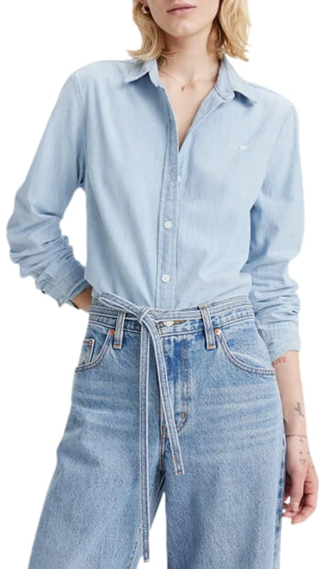 Levi's Women's Classic Fit Shirt, Dazed Light Stone, XS