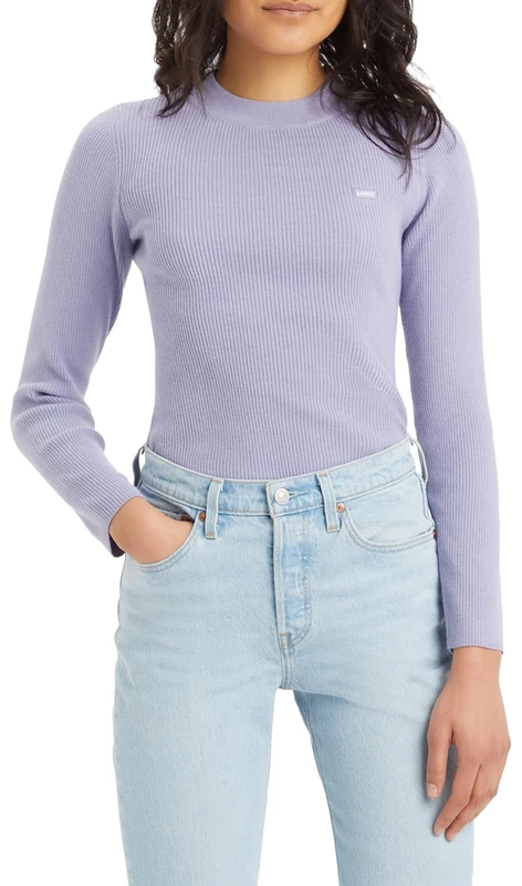 Levi's Women's Rib Crew Sweater Pullover, Heirloom Lilac, M