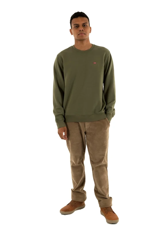 Levi's Men's The Original Hm Crew Sweatshirt, Moss Olive 0908736, Large