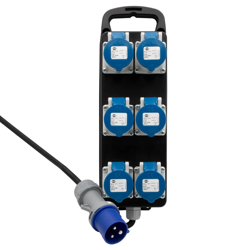 Brennenstuhl BSV P CEE 230 V/16 A Portable Power Distribution, Made in Austria, 1151495423, CEE Plug, 6 x CEE Sockets, Wall Mounted, 2 m Cable, IP44
