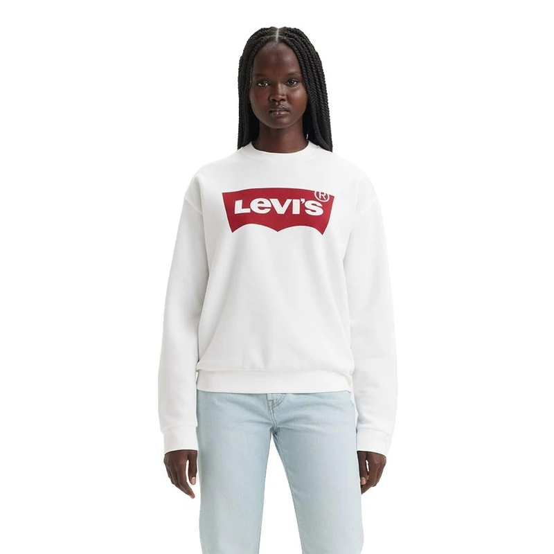Levi's Women's Everyday Crew Sweatshirt, Batwing White, XS