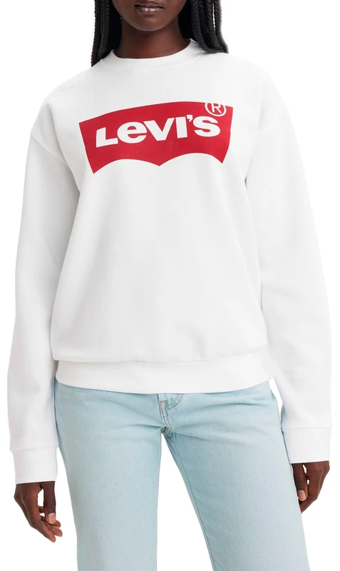 Levi's Women's Everyday Crew Sweatshirt, Batwing White, S