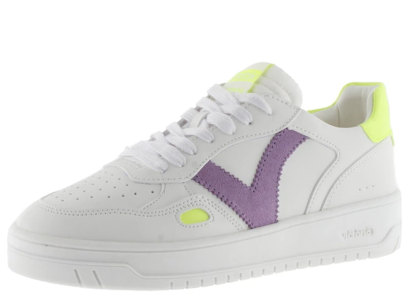 victoria Seúl Leather Effect Low Tennis & Fluor Contrast Pieces 1257121 for Women Amarillo 36