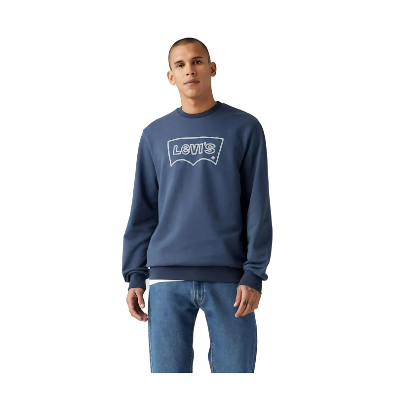 Levi's Men's Standard Graphic Crew Sweatshirt, Rope Batwing Crew Vw,