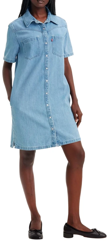 Levi's Louisa SS Denim Dress Twisted Words 2, Twisted Words 2, XS