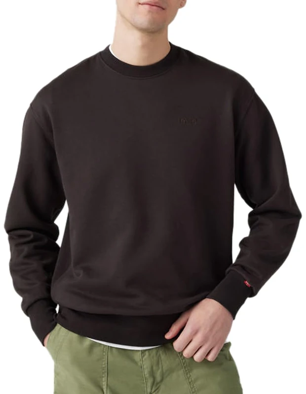 Levi's Men's Authentic Crew Sweatshirt, Black Agate Garment,