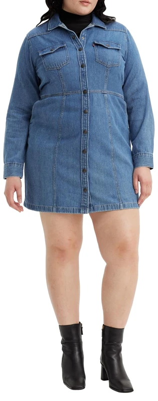 Levi's Women's Plus Size Flynn Western Dress, Ringing Bells 2, 4XL Plus