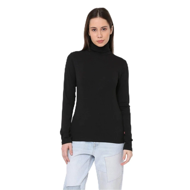 Levi's Women's Dreamy Turtleneck Burgundy Pullover, Caviar, L