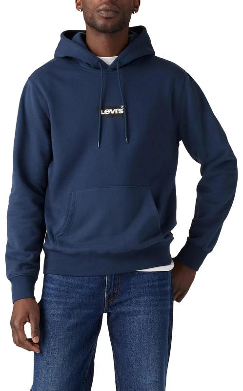 Levi's Men's Standard Graphic Sweatshirt Hoodie, Ssnl Core Batwing Hoodie Dress Blues, M