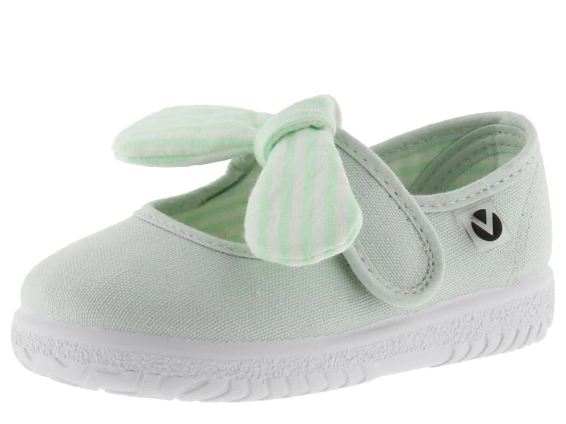 victoria Ojalá Unisex Canvas Mary Janes & Strap & Striped Bow 105110 for Kids Melon 19