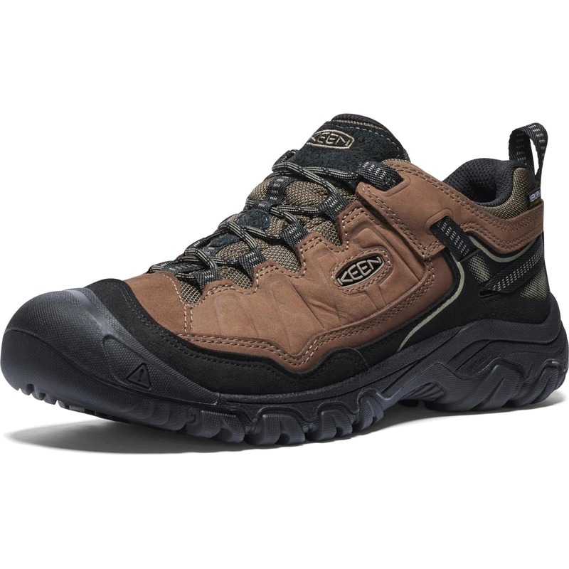 KEEN Men's Targhee 4 Waterproof Hiking Shoes, Bison/Black, 11
