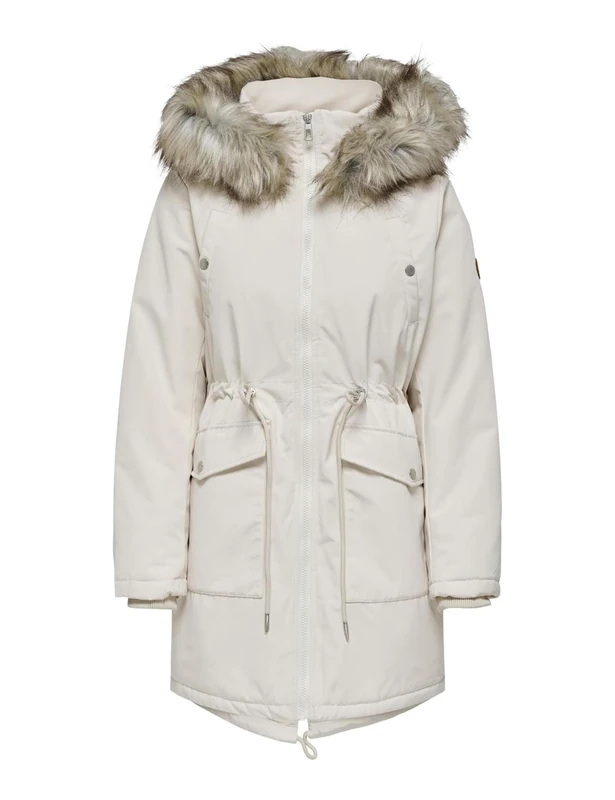 ONLY Onlsylvi Life CC OTW Women's Parka Jacket Short Parka, Pumice Stone, L
