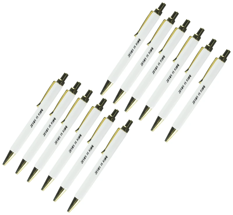 Christian Brands Ballpoint Ink Pen - Inspirational Pastel Retractable Ballpoint Pens, 12-Pack, White