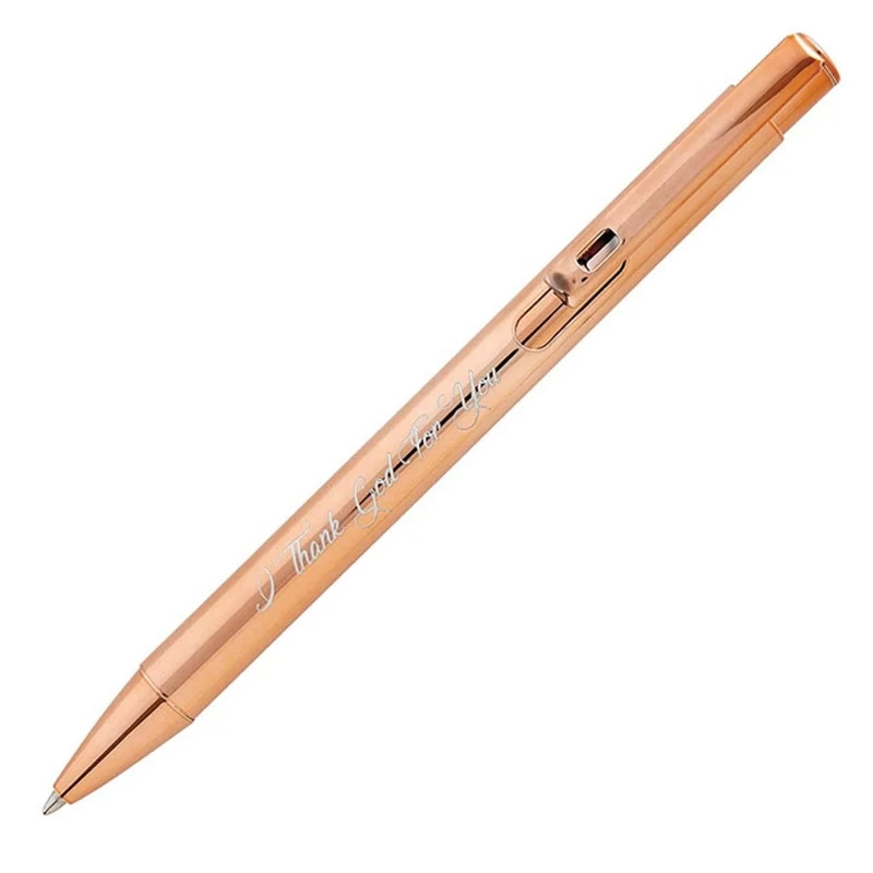 Christian Brands Ballpoint Ink Pen - Inspirational Retractable Ballpoint Pens, 12-Pack, Rose Gold