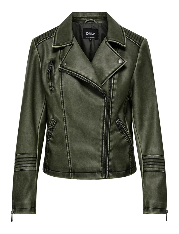 ONLY Onlhalli Gemma Faux Leather Biker CC OTW, deep depths, S