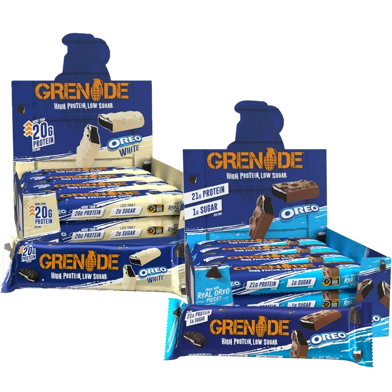 Grenade High Protein, Low Sugar OREO (12 x 60 g) and OREO White (12 x 60 g) Bundle