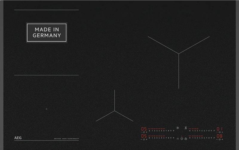 AEG Self-sufficient induction hob 80 cm, made in Germany, 4 flex zones with scratch-resistant sapphire matt surface, power function, bridge (combination of 2 zones), facet frame, TII84B0FFZ