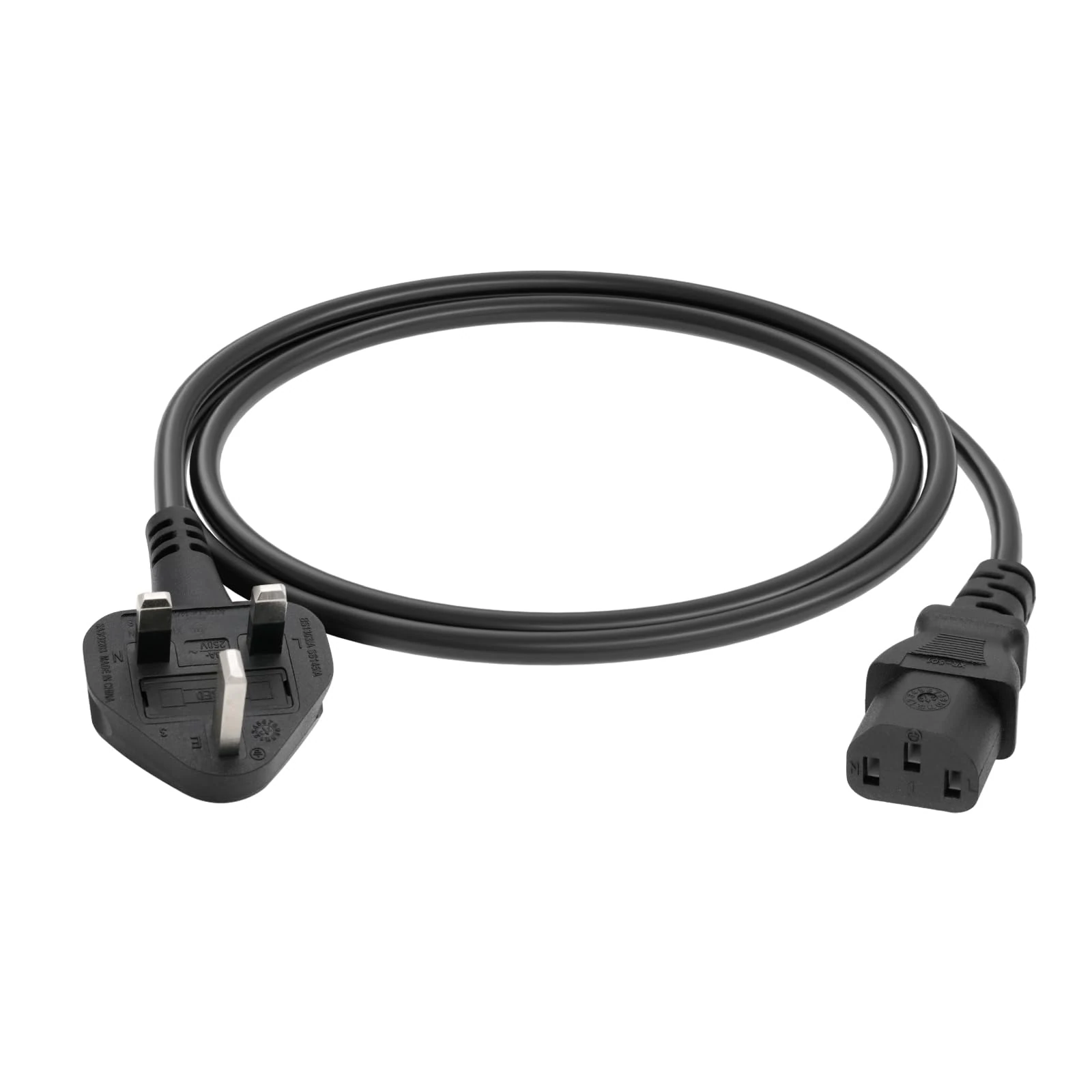 FIRMERST 1M UK Power Cable with BS 1363 3-pin plug C13 IEC320,Black
