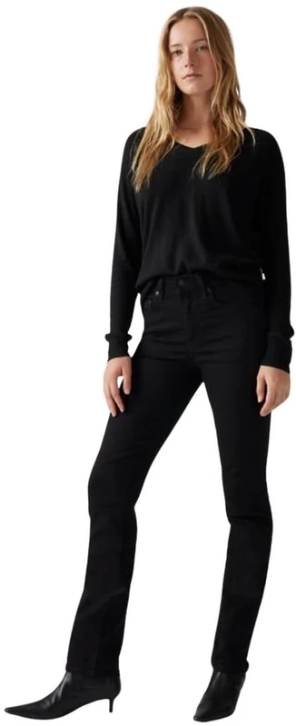 Levi's Women's 724 High Rise Straight Jeans, Midnight Gauze, 26W x 28L
