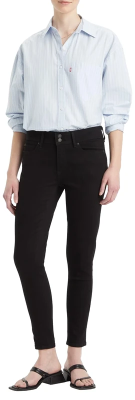 Levi's Women's 711 Double Button Jeans, Midnight Gauze, 27W x 28L
